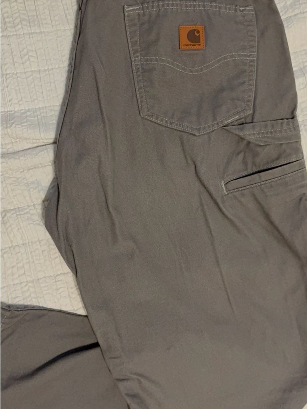 NWOT Vintage Loose Fit Carhartt Men's Gray Work Pants - Durable Canvas.